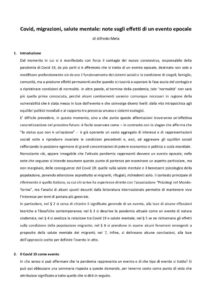 thumbnail of Covid, migranti, salute mentale